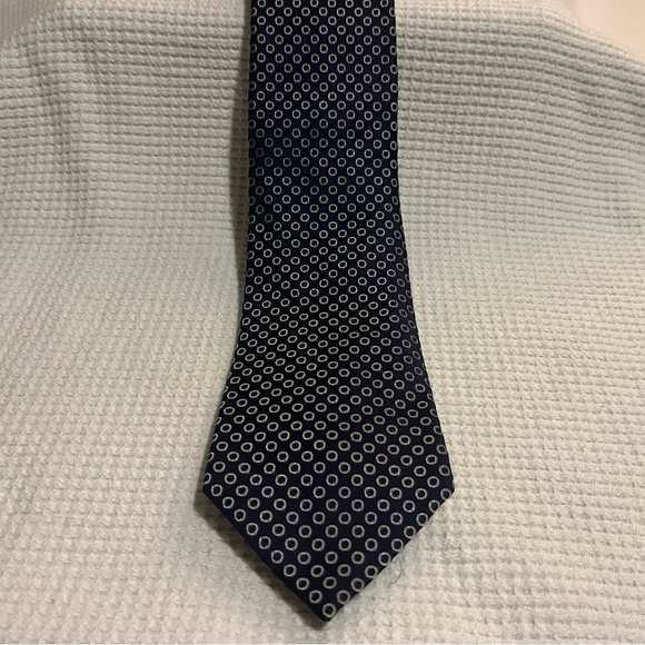 Express Tie - Navy Blue with Silver Circles - EUC - Picture 3 of 8